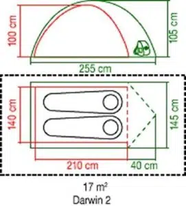 Tienda de campaña para 1 Coleman Darwin medidas