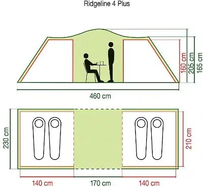 Coleman Ridgeline 4 plus medidas
